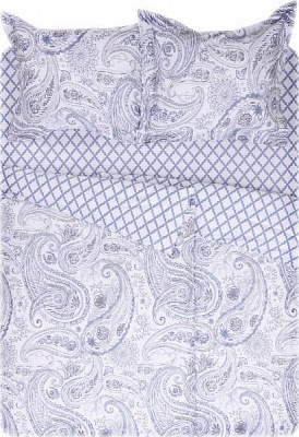 Комплект постільної білизни Lily сімейний блакитний із білим La Nuit