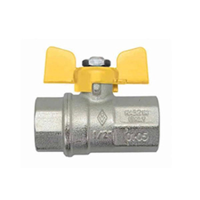 Кран шаровой Gross Optimal Ду 15 1/2 В-В бабочка желтый