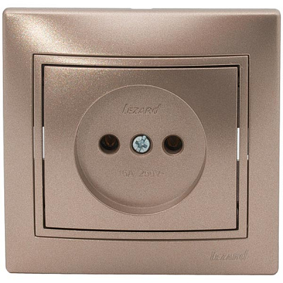 Розетка без заземлення Lezard Mira 16 А 250 В без шторок світло-коричневий