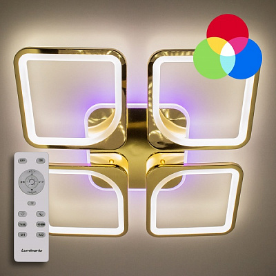 Люстра светодиодная Luminaria 4Q550/90 100 Вт золотистый LOOK RGB 100W GOLD 