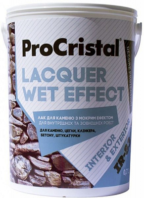 Лак акриловий для каменю ІР-83 ProCristal високий глянець 0,7 л прозорий