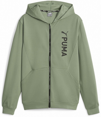 Джемпер Puma PUMA FIT DOUBLE KNIT FZ HOODIE 52388544 р.M зелений
