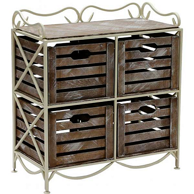 Етажерка Le-Puf з 4 ящиками (2x2) 760x710x360 мм кремовий