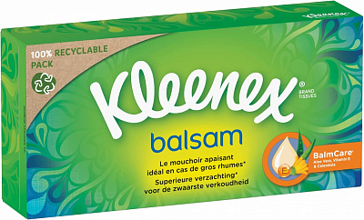 Салфетки гигиенические в коробке Kleenex Balsam 64 шт.