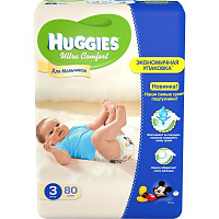 Підгузки Huggies Ultra comfort 3 5-9 кг 80 шт. для хлопчиків
