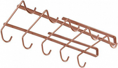 Планка з гачками Metaltex 363628 Copper для чашок 14x28x6 см мідь