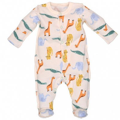 Комбинезон ясельный унисекс Татошка р.56 бежевый с принтом 1506253жир 