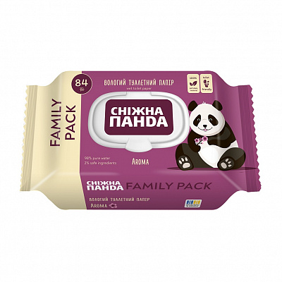 Влажная туалетная бумага Сніжна Панда 84 шт.