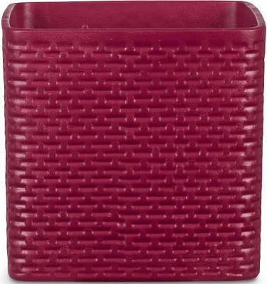 Кашпо керамічне Scheurich Modern Cube квадратний 1,3л бургунді