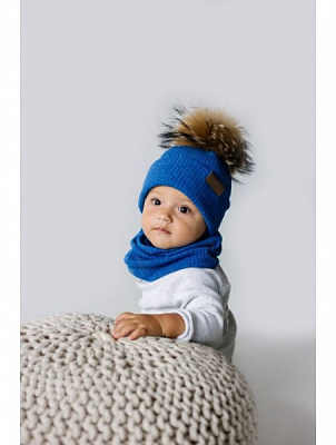 Комплект шапка + снуд для мальчиков Dembo House Гоги р.48 синий 22.01.006 