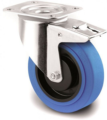 Колесо поворотное с тормозом 3477 PJP 125 P62 BLUE TENTE 