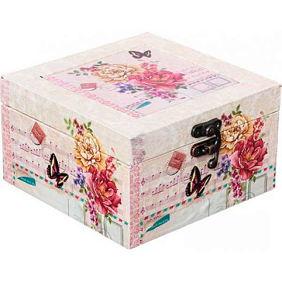 Сундук для украшений Цветы 14.2x15x8.2 см