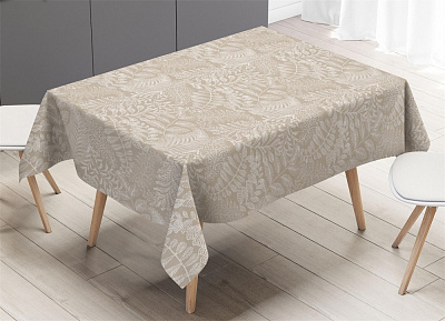 Клейонка на стіл UP! (Underprice) з підкладкою 1,37м бежевий із малюнком PW195-R1005-1-2