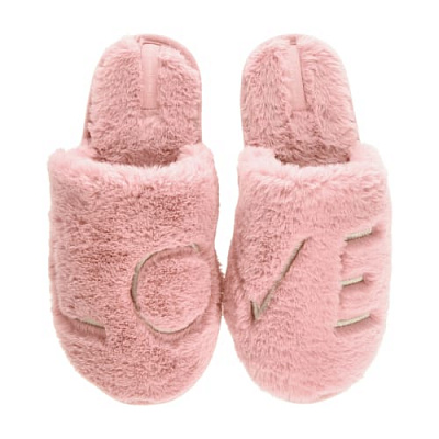 Тапки домашние Twins HS-LUX меховые закрытые LOVE р.36/37 темно-розовый