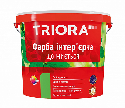 Фарба інтер'єрна акрилова водоемульсійна Triora що миється мат білий 3,5кг