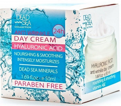Крем для лица дневной Dead Sea Collection против морщин для кожи вокруг глаз с гиалуроновой кислотой и минералами Мертвого моря 50 мл