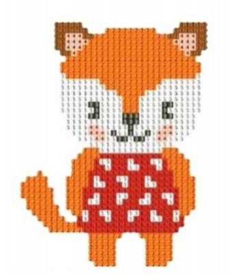 Набор для творчества со стразами (наклейка) Лисичка 11x15 см Діамантові ручки 