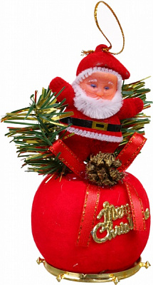 Декоративна підвіска Дід Мороз 17 см червоний NY21005