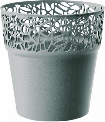 Кашпо пластикове Prosperplast Naturo круглий 1,7л сірий (78985-405)