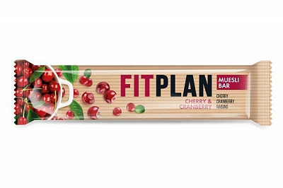 Батончик Vale мюслі з вишнею та журавлиною FIT PLAN 30 г