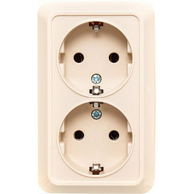 Розетка двойная Underprice крем BD-SCP.MZ20G2WG-CR