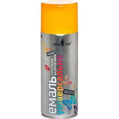 Эмаль аэрозольная New Ton универсальная RAL 1023 желтый глянец 400 мл