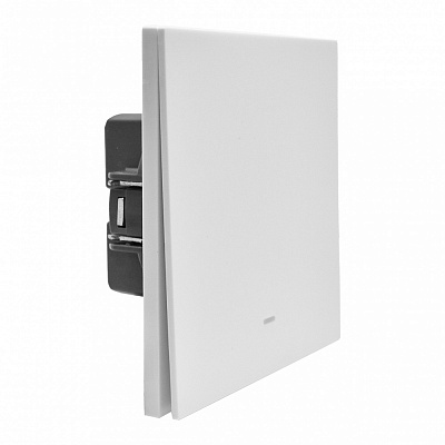 Выключатель одноклавишный HausMark INO с подсветкой белый LS-LED-EU-White