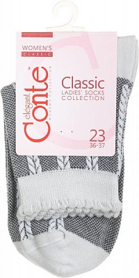 Шкарпетки Conte CLASSIC (рельєфні) 16С-58СП 086 р. 23 світло-сірий