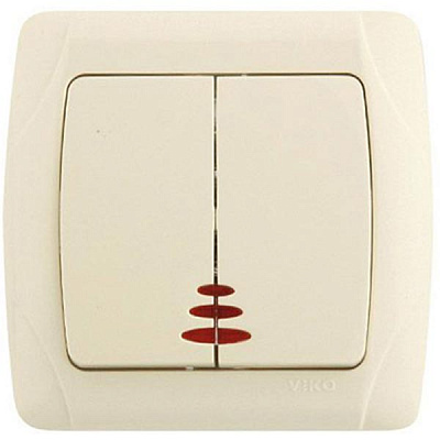 Вимикач подвійний Viko Carmen 25.08.0015 кремовий
