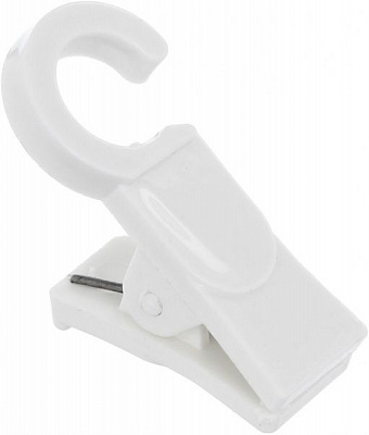 Прищепка з крючком 10 шт. ОМиС наборной белый 