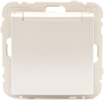 Розетка с заземлением Efapel Logus 2P+Z 16 А 250 В без шторок с крышкой металлик перламутровый