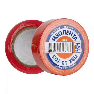 Изолента LXL 10 м красная ПВХ