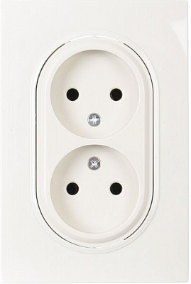 Розетка оконечная двойная без заземления HausMark Bela без шторок без крышки крем SNG-SCP.RD20MG21WTG-C