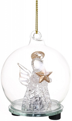 Ялинкова іграшка у формі кулі з підсвічуванням 6 см