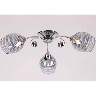 Люстра потолочная Геотон К069-3 3x60 Вт E27 хром 