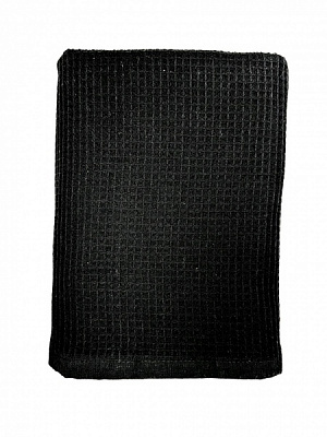 Рушник вафельний 70x140 см чорний Ideal