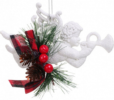 Декоративная подвеска Ангел 13x8x3,5 см белый LD21033