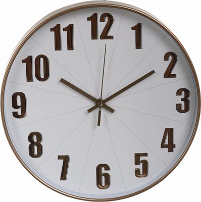 Часы настенные Silent 30 см белый с золотом