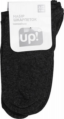 Шкарпетки UP! (Underprice) р. 29 темно-сірий меланж 5 пар В17-2