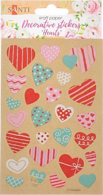 Стікери на крафтовому папері Серця 2 шт.