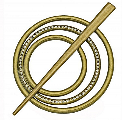 Заколка Круг 2 Элит d90 мм антик темный В0024-6 MISLT