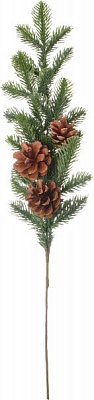Декорація новорічна Гілка хвойна з шишками засніжена 45см EPI-A3-3766HA