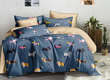 Комплект постельного белья Luna Kids Домание собачки темно-синий