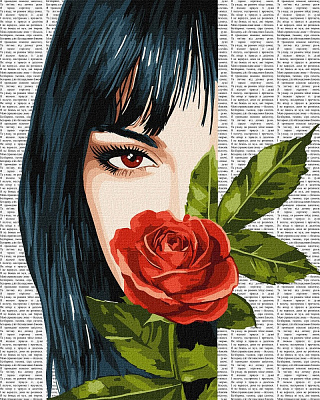 Картина по номерам Красочная поэзия: Красная роза 40х50 см Ideyka