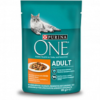 Корм для взрослых кошек Purina ONE Adult с курицей и зеленой фасолью 85 г