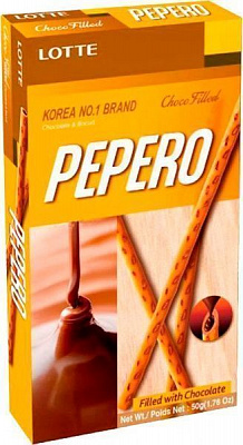 Соломка ЛОТТЕ с шоколадной начинкой 50 г (Pepero Nude) 