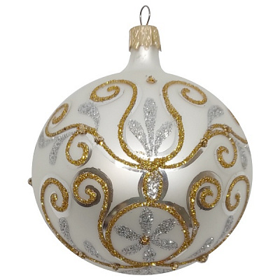 Куля новорічна 10071 80 мм білий