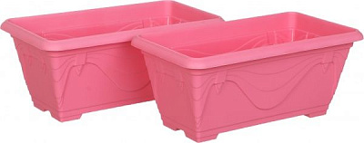 Набор Алеана Ящик балконный Петуния 2 шт. прямоугольный 8л (11505) розовый 