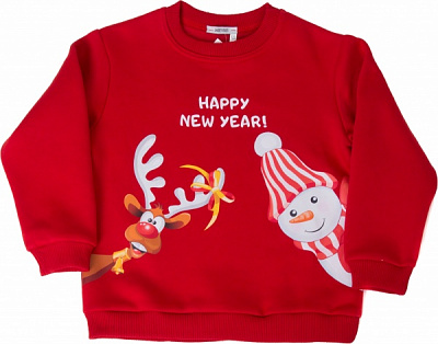 Свитшот для девочки Mevis р.134 красный с рисунком 4505 