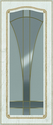 Фасад для кухни Грейд Белая текстура супермат №205 патина золото 920x396 ВТ Римини левый